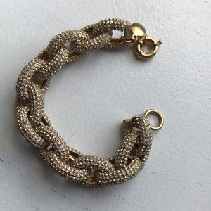 JCrew pave chain link bracelet